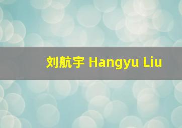 刘航宇 Hangyu Liu